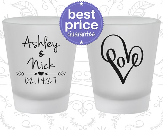 Wedding Shot Glasses, Frosted Shot Glass, Frosted Shot Glasses, Custom Shot Glasses, Personalized Shot Glasses, Custom Shot Glass (C252) Il_570xn