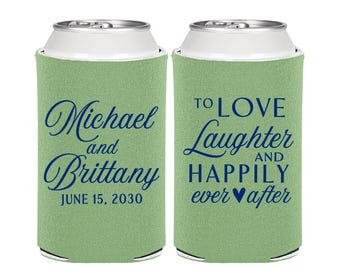 Personalized Wedding Favor Can Coolers, Wedding Favors, Custom Wedding Favors, Wedding Rehearsal Favors, Wedding Reception Favors | 432