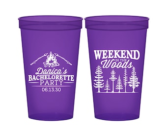 Camping Bachelorette Cups, Personalized Bachelorette Party Cup, Camp Bachelorette Party Cups, Bachelorette Cups | 60094
