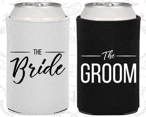 Bride and Groom Can Cooler, Bride and Groom Gift, Bride and Groom Set, Gift for Couples, Bride Groom Gift (320016) Il_570xn