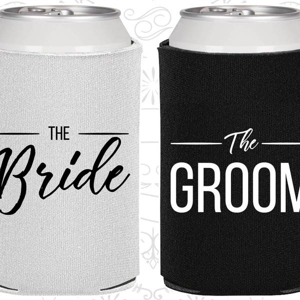 Bride and Groom Can Cooler, Bride and Groom Gift, Bride and Groom Set, Gift for Couples, Bride Groom Gift (320016)