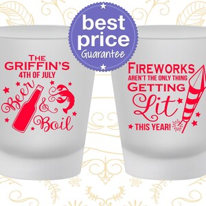 4th of July Shot Glass, Independence Day, July 4th Decorations, Fourth of July Party Ideas, 4th of July Crawfish Boil, USA | 220019