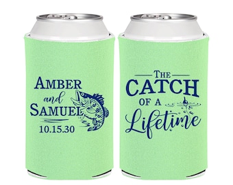 The Catch of a Lifetime, Unique Wedding, Fisherman Gifts, Fisherman Wedding, Fish and Hook, Fishing Wedding, Can Coolers | 246