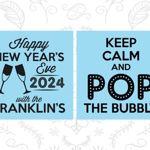 New Years Party Favors, New Years Eve Can Coolers, NYE Party Supplies, Keep Calm and Pop the Bubbly 170006 image 4