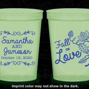 Fall in Love, Promotional Glow Cups, Fall in Love Wedding, Fall Wedding, Floral Wedding, Leaves, Glow-in-the-Dark | 377
