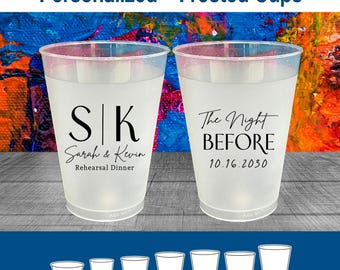 Personalized Rehearsal Dinner Frosted Cups Favors - The Night Before | 30009
