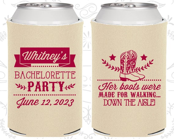 Her Boots were made for walking down the isle, Personalized Bachelorette Gift, Western Bachelorette Party Favors, Bachelorette Favor (60072) Il_570xn