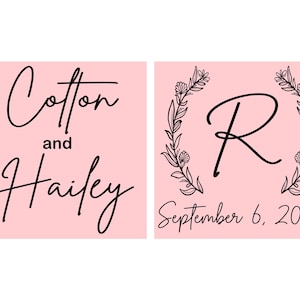 Personalized Wedding Can Coolers, Wedding Toast, Custom Reception Bar, Monogram Wedding Favors | 803 afbeelding 2