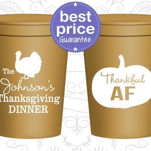 Thanksgiving Party Cups, Thanksgiving Party Favors, Personalized Thanksgiving Cups, Thanksgiving Gift Ideas, Gobble Til You Wobble | 260026