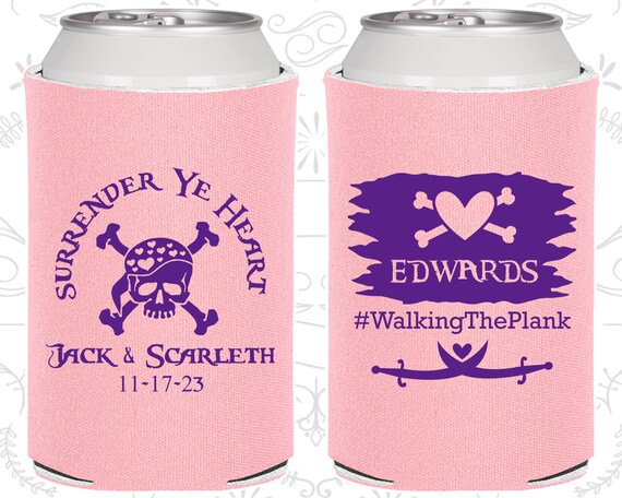 Surrender Ye Heart, Pirate, Walking the Plank, Custom Wedding Favors, Pirate Wedding, Wedding Can Holder (592) Il_570xn