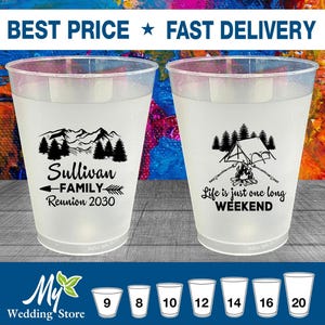 Family Reunion Frosted Cups, Family Reunion Favors, Family Reunion Gift Ideas, Mountains, Family Reunion Camping | 160046