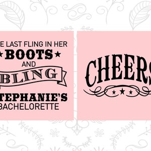 One last fling in her boots and bling, Unique Bachelorette Party, Western Bachelorette Party Gifts, Bachelorette Gift 60118 image 4