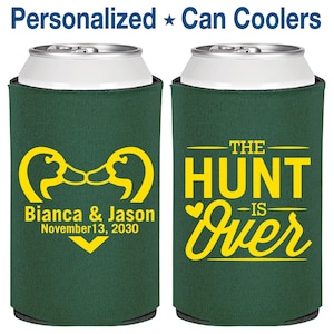 The Hunt is Over Wedding Favors, Personalized Wedding, Hunting Wedding Favors, Duck Hunting Wedding Favors, Wedding Can Coolers | 524