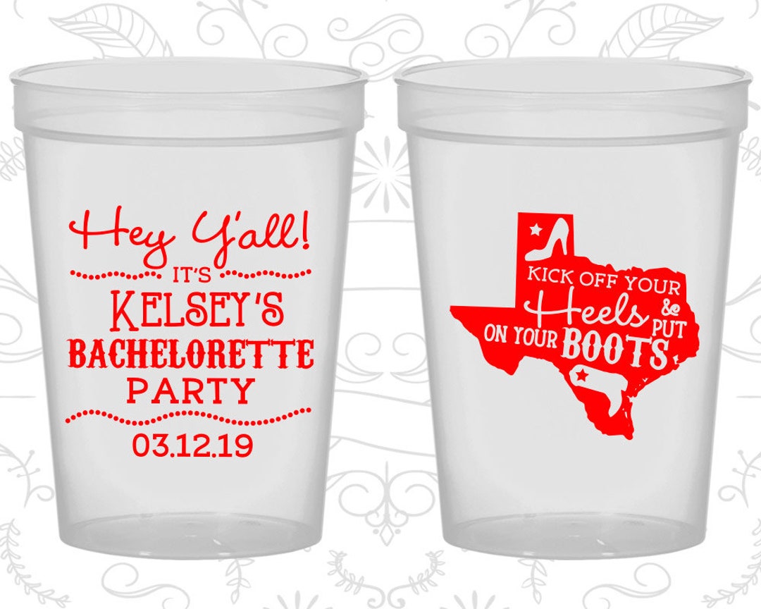 Texas Bachelorette Cups, Bachelorette Plastic Cups, State Bachelorette ...