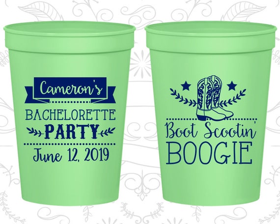 Boot Scootin Boogie, Bachelorette Plastic Cup, Cowgirl Bachelorette, Rustic Bachelorette Cups, Bachelorette Party Cups (60040) Il_570xn