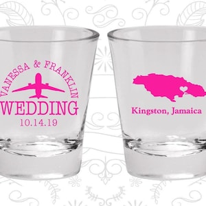 Custom Jamaica Wedding Shot Glasses: Destination Wedding Favors | 730