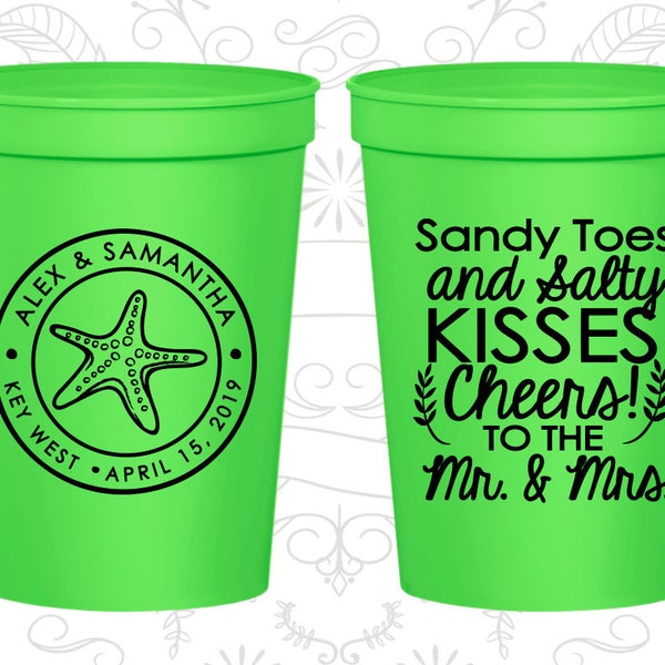 Beach Wedding Cups Etsy