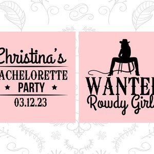 Wanted Rowdy Girls, Printed Bachelorette Gift, Country Bachelorette Party Favors, Bachelorette Favors 60049 image 4