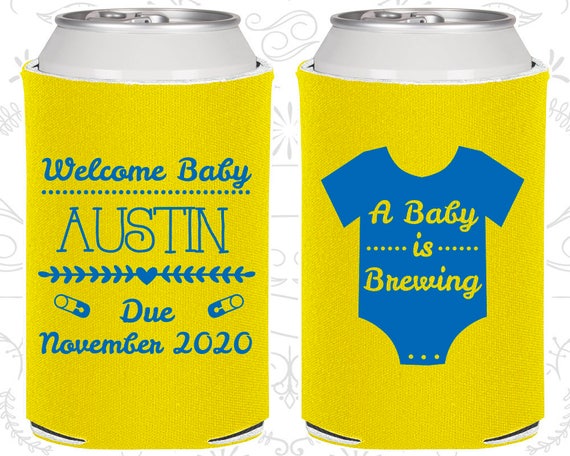 A Baby is Brewing, Baby Shower Decorations, Baby Boy Baby Shower Gift, Baby Shower Can Cooler, Baby Shower Party Supplies (C90050) Il_570xn