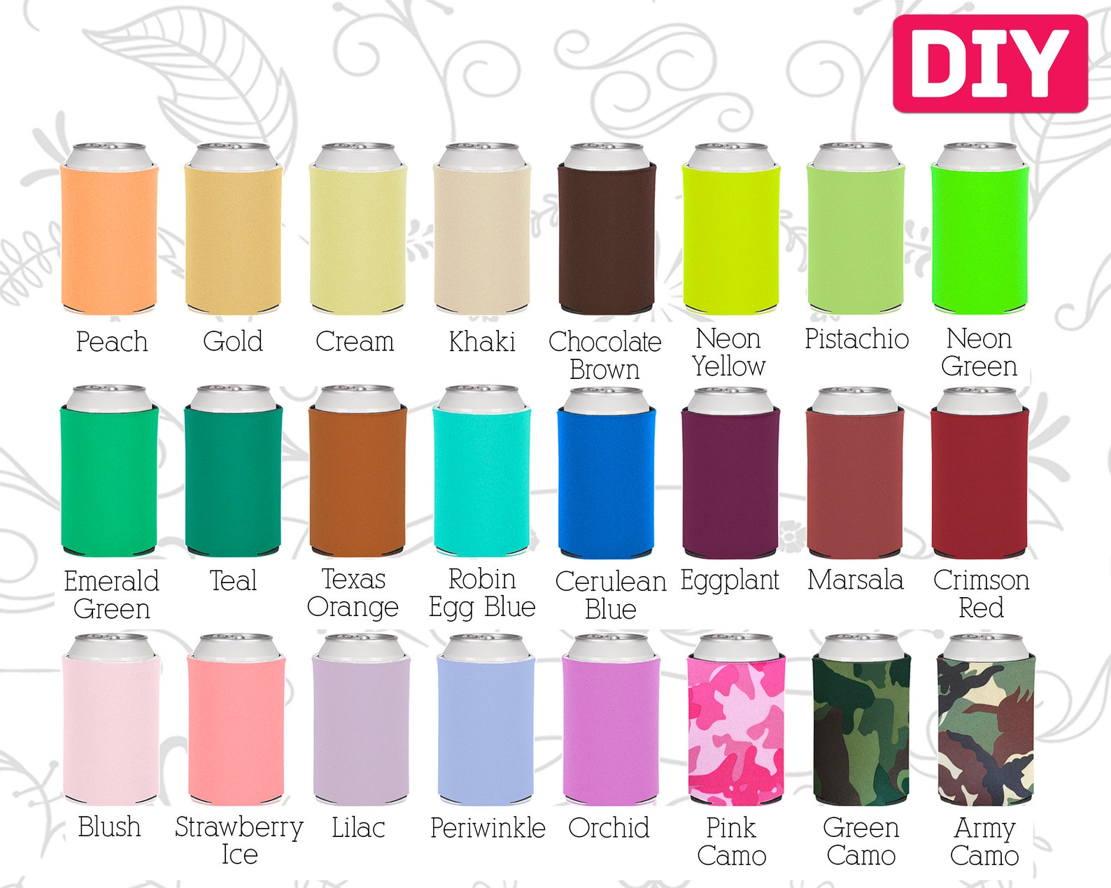 100 Pack Blank Can Coolers Blank Coolers Foam Can Holders Etsy