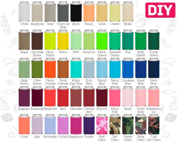 100 Pack - Blank Can Coolers for Screen Printing HTV Heat Pressing Transfer Vinyl Embroidery Collapsible Bulk Beer Huggers Holders DIY Craft Il_570xn