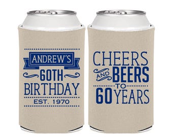 60th Birthday, 60th Birthday Favors, Adult Birthday, Cheers to 60 Years, Cheers and Beers, Party Favors | 20001