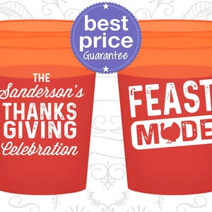 Thanksgiving Color Changing Cups, Thanksgiving Party Favors, Personalized Thanksgiving, Thanksgiving Table Favor, Feast Mode | 260019