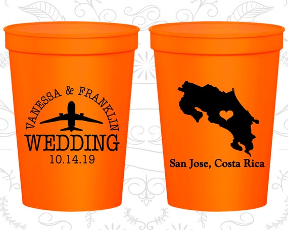 Costa Rica Wedding Cups, Costa Rica Stadium Cups, Costa Rica Plastic Cups, Costa Rica Cups, Costa Rica Party Cups (169) Il_570xn