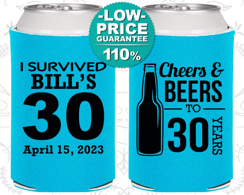 30th Birthday Favors C20214 30th Birthday Cheers to 30 Years Cheers and Beers Customized Birthday Favors