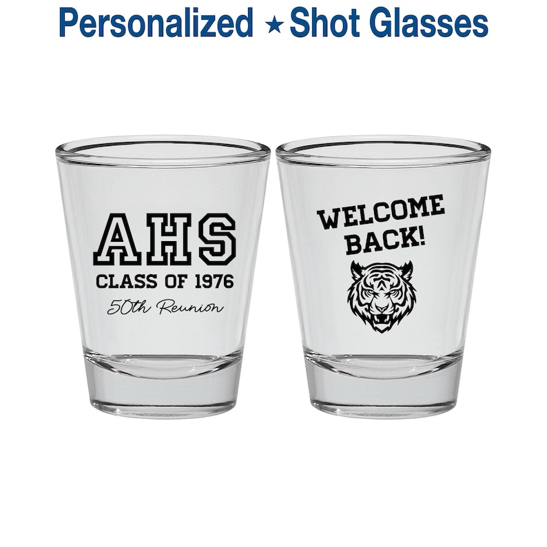 High School Reunion Favors, Class of 1976 Reunion, 50 Year Reunion, Class Reunion Shot Glasses, College Reunion, Reunion Decor | 140014