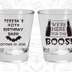 40th Birthday Shot Glasses, Personalized Birthday Glasses, Halloween Birthday, Beer Birthday, Birthday Shot Glasses | 20198