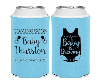 A Baby is Brewing, Baby Shower Decorations, Baby Reveal, Gender Reveal, Baby Shower Can Coolers | 90039