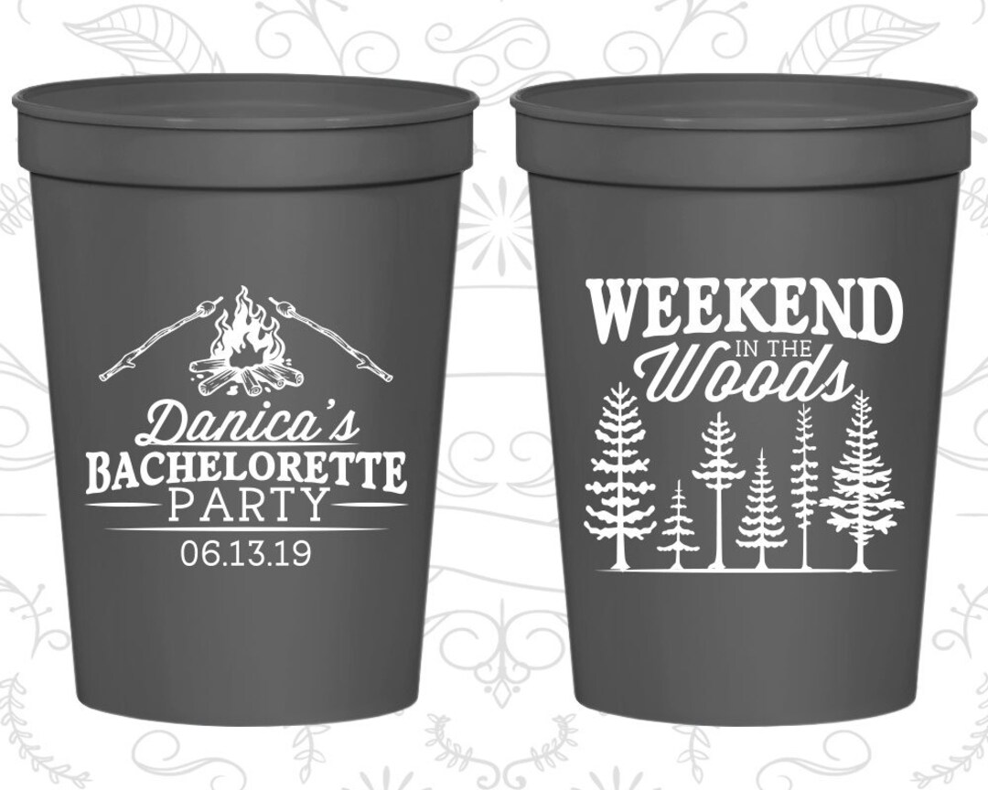 Camping Bachelorette Cups, Bachelorette Party Cup Personalized, Camp Bachelorette Party Cups