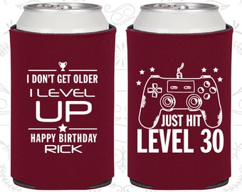 30th Birthday, 30th Birthday Party, Video Game Birthday Party, I don't age, I level up, Birthday Can Coolers, Birthday Coolies (20179)