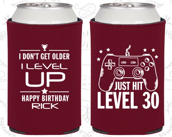 30th Birthday, 30th Birthday Party, Video Game Birthday Party, I don't age, I level up, Birthday Can Coolers, Birthday Coolies (20179) Il_570xn