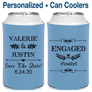 Engagement Wedding Favors, Fun Wedding Gifts, Save the Date Wedding Favors, Rehearsal Dinner Favors, Beer Can Coolers | 482