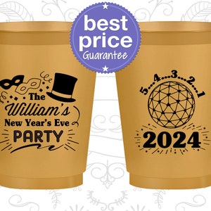 New Years Frosted Plastic Cups, New Years Party Favors, NYE Party Favors, New Years Ball 170005 image 1