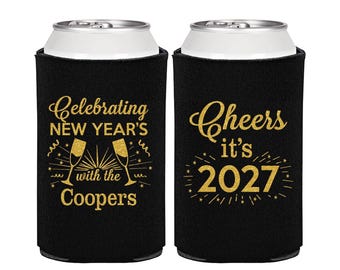 New Years Eve Party Favors, New Years Can Coolers, NYE Party 2027, Cheers New Years | 170024