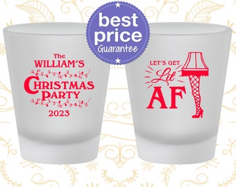 Christmas Shot Glasses, Christmas Favors, Custom Christmas, Holiday Shot Glass, Funny Christmas, Lets Get Lit, Leg Lamp (280011)