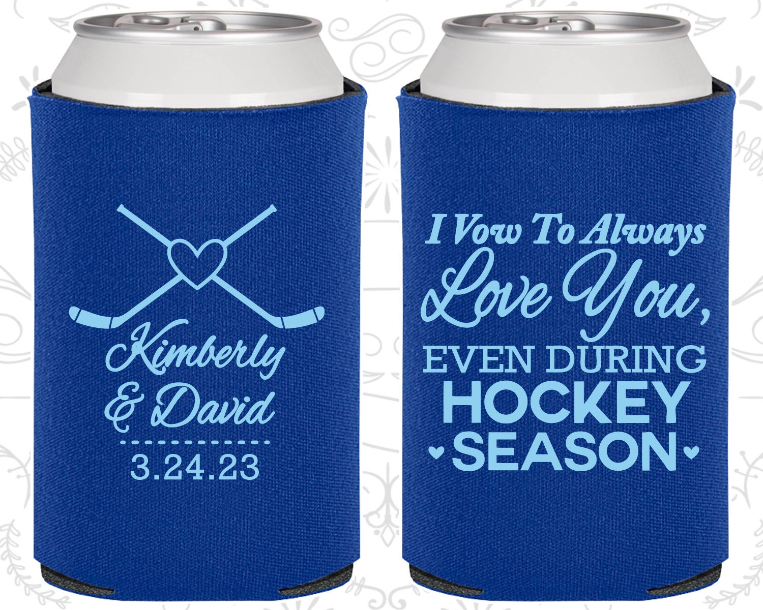 Paul & Babe Hockey Hard Can Koozie