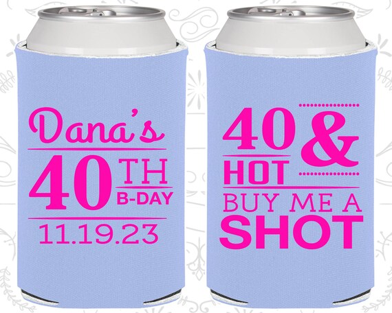 40th Birthday, 40th Birthday Favors, Personalized Party Gifts, 40 and Hot, Buy me a shot, Forty and Hot, Party Favors (20086) Il_570xn