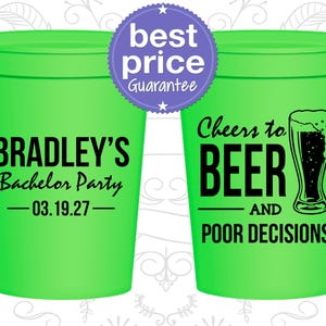 Bachelor Party Cups, Personalized Bachelor Party Cups, Custom Bachelor Cups, Bachelor Plastic Cups, Bachelor Party Favors | 40045