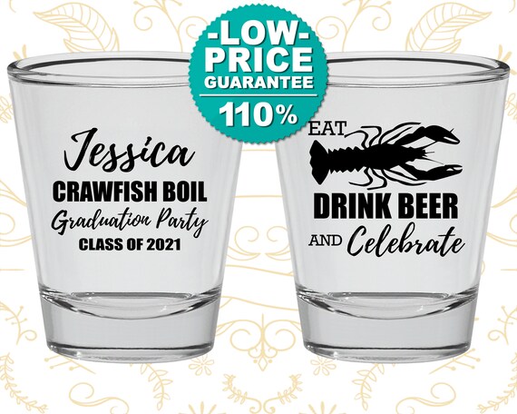 Graduation Shot Glass, Graduation Party Favors, Graduate 2021, High School Graduation, Grad Shot Glasses, Graduation Crawfish Boil (130002) Il_570xn