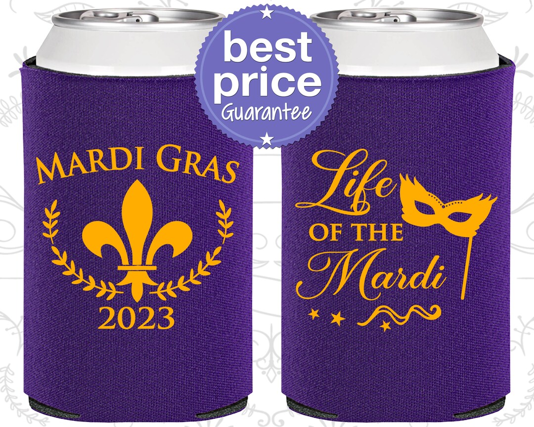 Mardi Gras Party Favors, Mardi Gras Can Cooler, Mardi Gras Throws