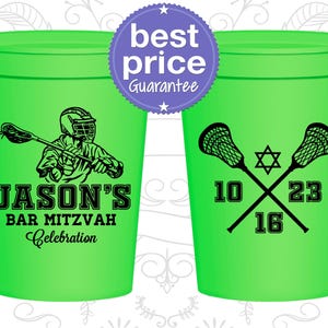 Bar Mitzvah Stadium Cups, Bar Mitzvah Favors, Bar Mitzvah Gift, Barmitzvah Gift, Lacrosse Bar Mitzvah, Sports Bar Mitzvah | 110012