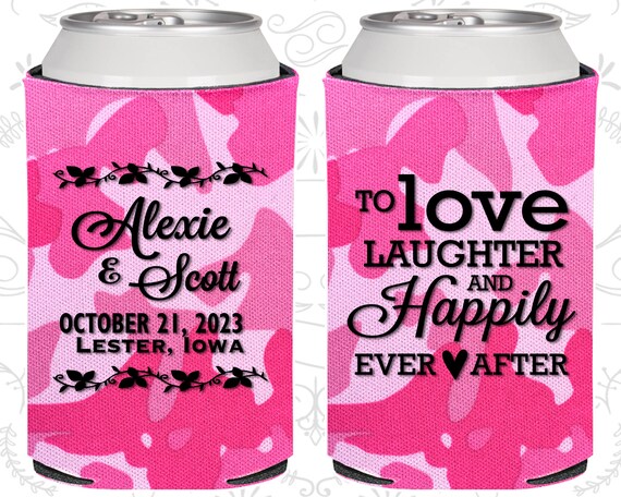 Love Laughter Happily Ever After, Personalized Wedding Gift, Floral Wedding Gift, Rustic Wedding Gift, Personalized Coolies (32) Il_570xn