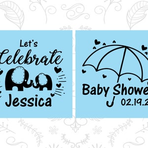 Elephant Baby Shower, Baby Shower Shot Glasses, Baby Girl Shower, Pink Baby Shower, Baby Shower Glassware 90058 image 2