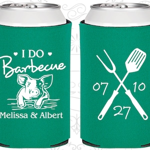 I Do BBQ Wedding Gift, Personalized Gift, I Do Barbecue Wedding Gift, Wedding BBQ Favors, BBQ Pig, Wedding Favor Coolies | 646
