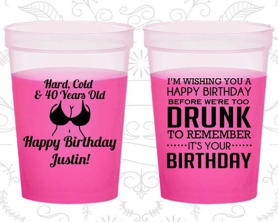 40th Birthday Mood Cups, Hard Cold and 40 years old, Happy Birthday, Birthday Color Changing Cups (20237) Il_570xn
