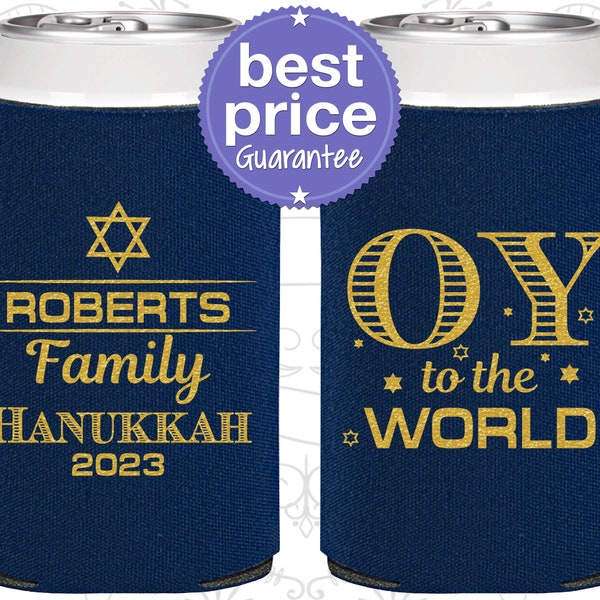 Hanukkah Party Favors, Hanukkah Can Coolers, Hanukkah Decorations, Hanukkah Gift, Hanukkah Décor, Oy to the World (270000)